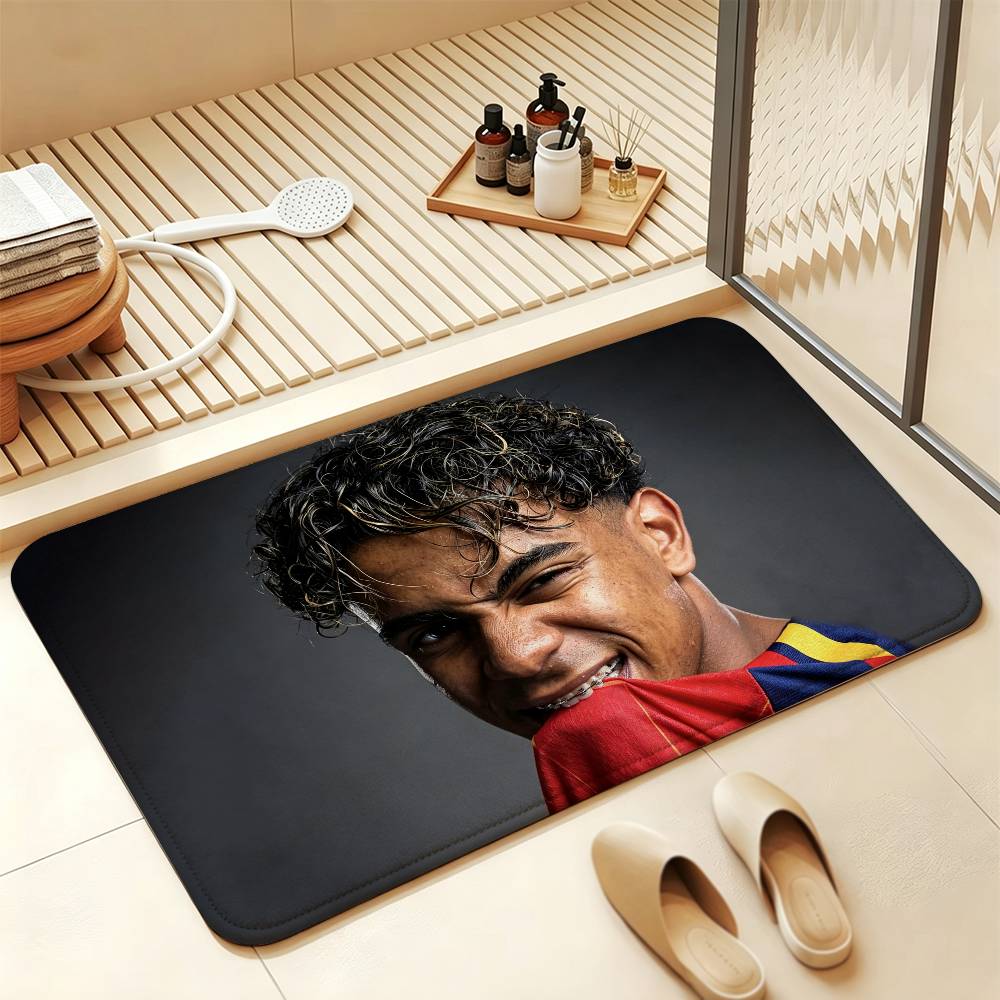L-Lamine Yamal 19 Wonderkid Soft Comfortable Short Plush Rug Carpet mat Anti‑Slip Floor Mat Machine Washable Home Decor