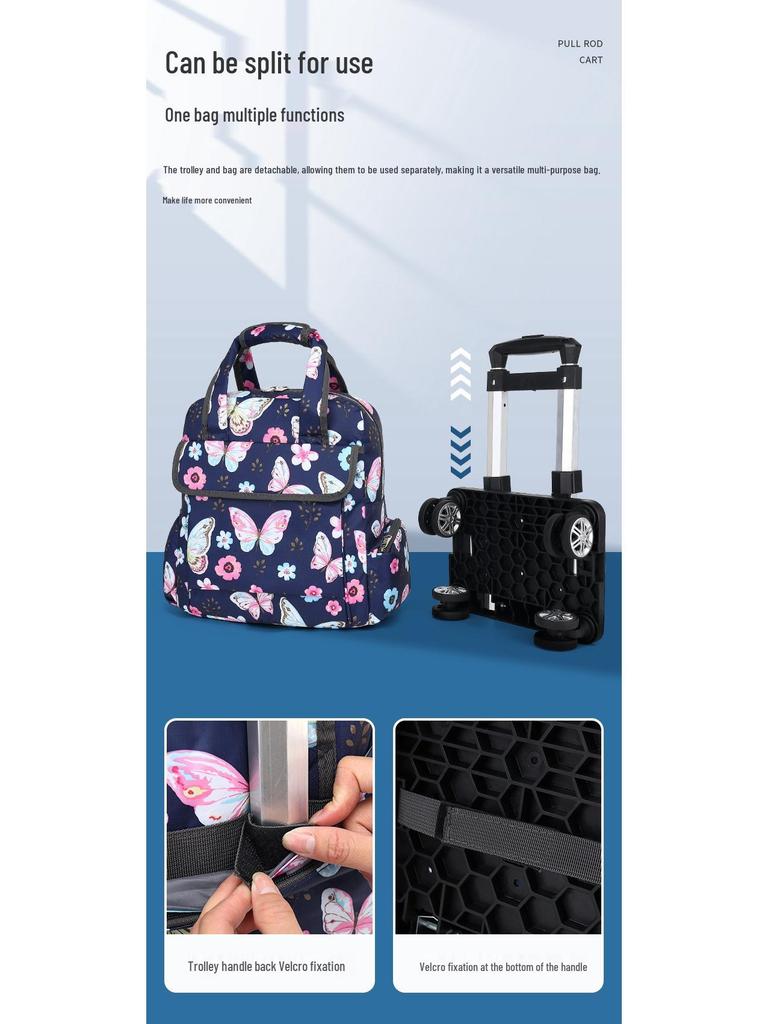 Geantă de mână tip cărucior pliabilă, ușoară și impermeabilă, cu roți universale pentru călătorii scurte și îmbarcare