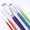 Brushes with Non-slip Handle 5Pcs/Set Paint Brush for Face Body Painting, Nylon Bristle Beginners Painting Handle, Professional Oil Gouache