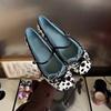 Mary Jane Single Shoes Women's 2026 New Spring Small Fresh Bow Word with Shallow Mouth Flat Sole Shoes Doudou Shoes
