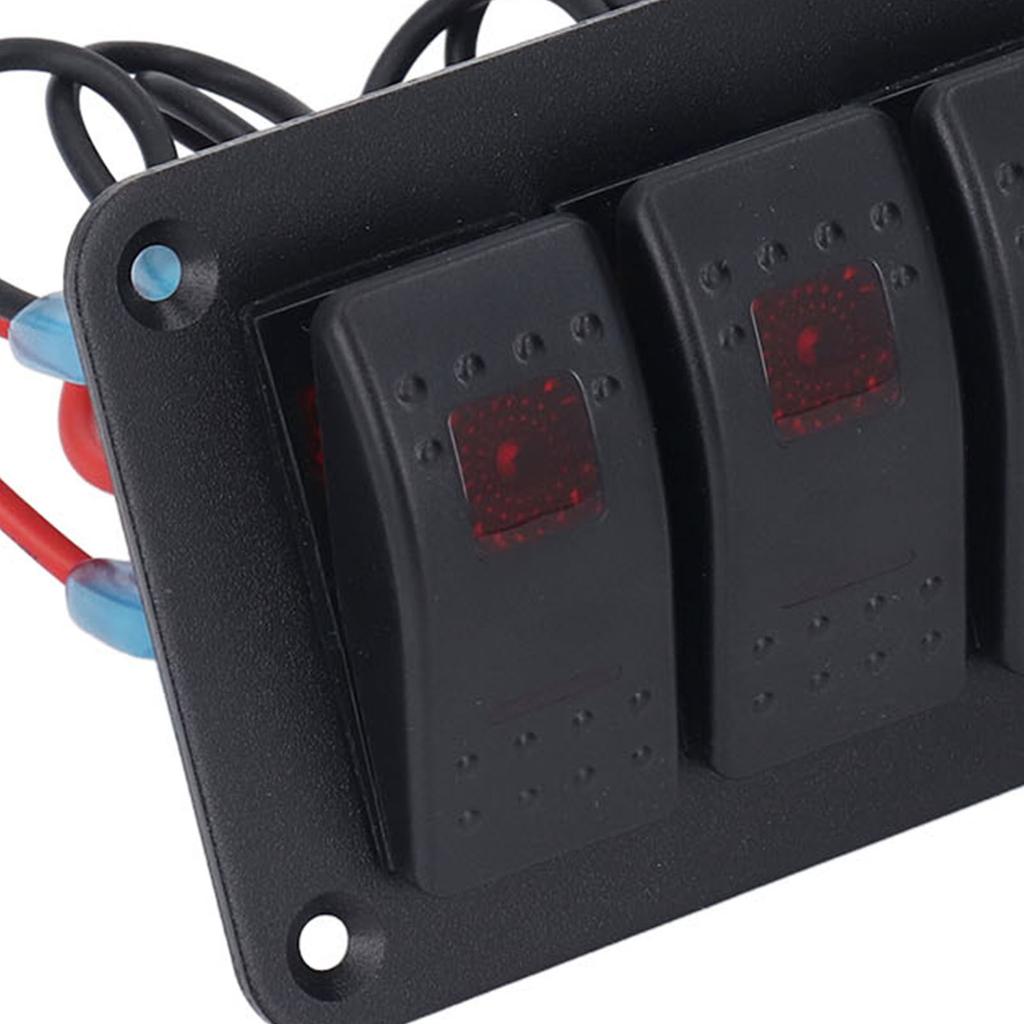 6 Gang Rocker   Panel LED Backlit On Off   Waterproof Circuit   for Car RV Bus Marine Boat ATV UTV