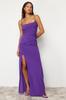 Women's Fashion New Evening Dress & Graduation Dress Black Knitted Long Evening Dress