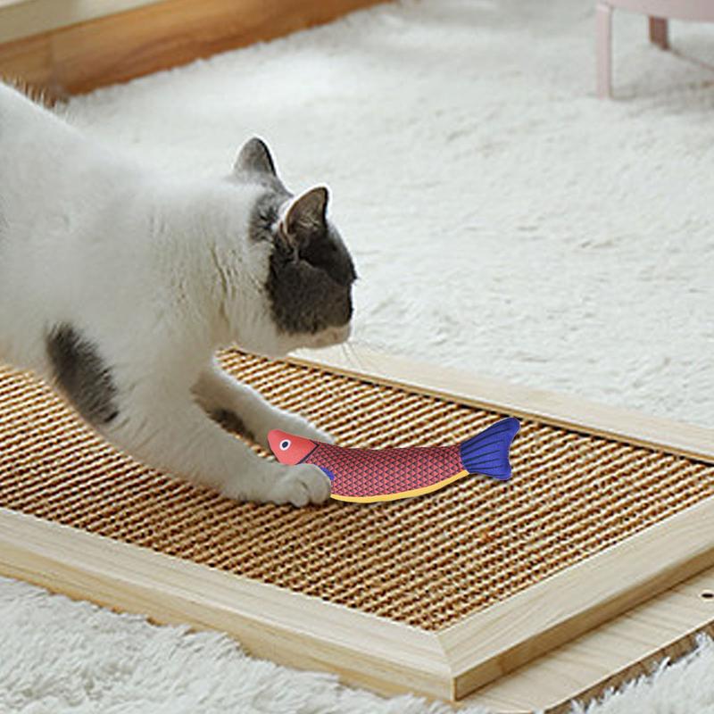 Cat Teeth Cleaning Toy Indoor Catnip Saury Fish Plush Biting Toy 8.27x3.15inch Cat Kicking Toys Interactive Catnip Crinkle Toys