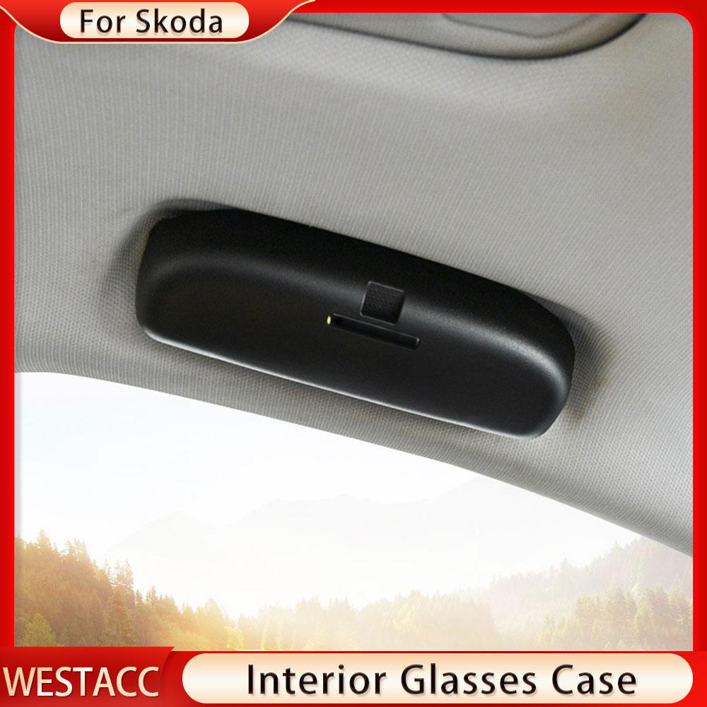 Car Glasses Case Sunglasses Holder Case for Skoda Karoq Kodiaq 2017 2018    Eyeglasses Storage Box