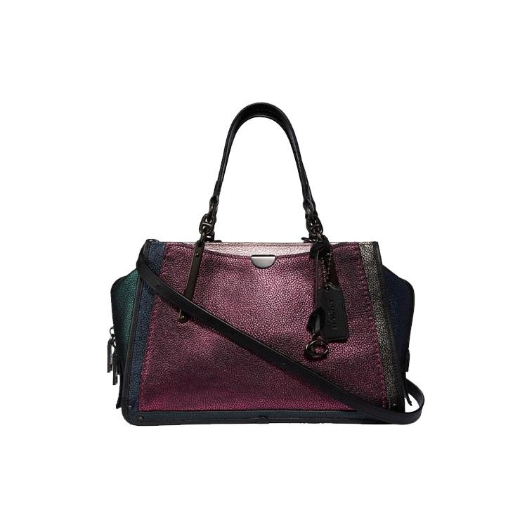 

Новая женская сумка COACH Dreamer из блестящей разноцветной кожи, сумка через плечо, сумка кроссбоди, большого размера, металлическая розовая 38841-V5O3P 29.0*9.9*19.1CM