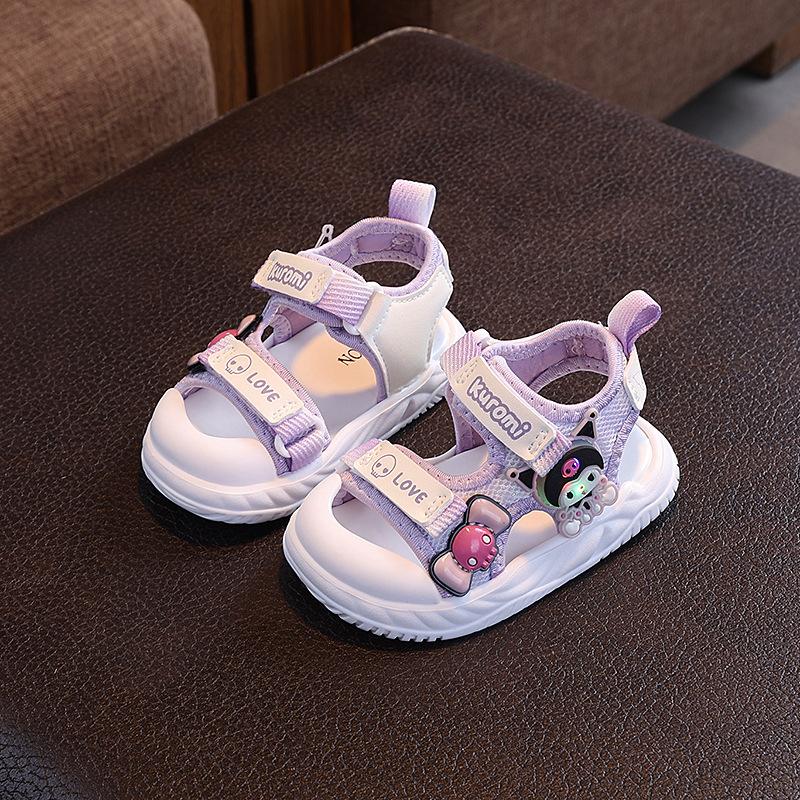Kuromi New Summer Kids Sandals - Non-Slip Closed Toe Cartoon, Baby First Walkers Sports Beach Shoes for Boys Girls 24