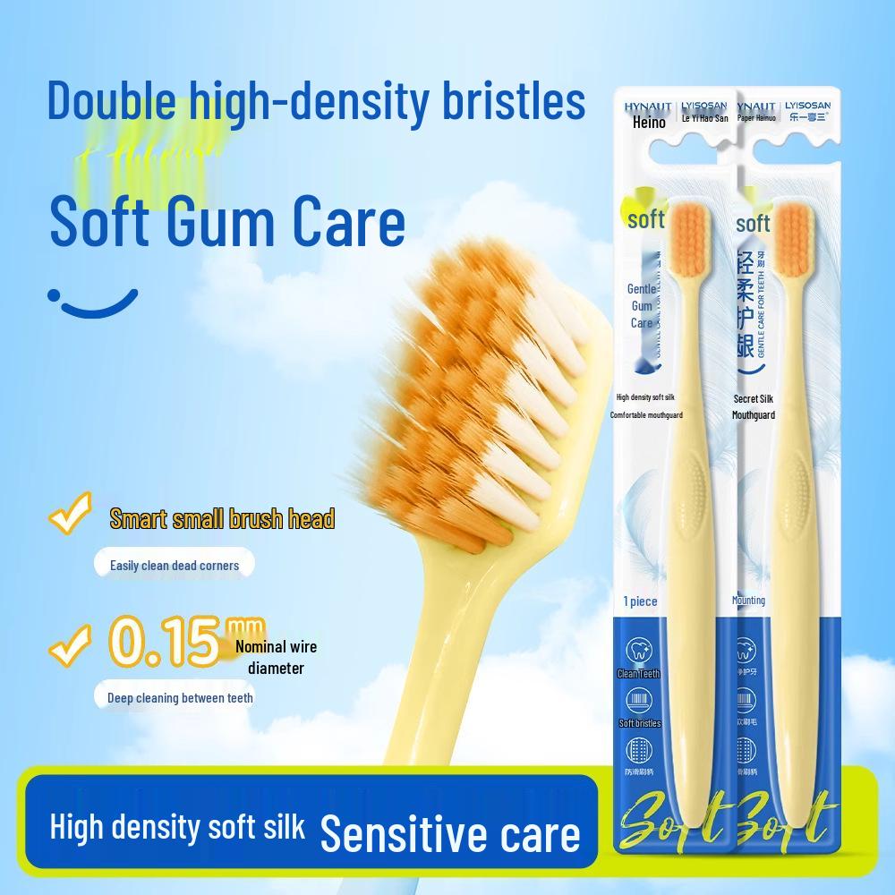Haisihainuole Three-Row Adult Toothbrush: Soft, Comfortable Bristles, Non-Shedding Head, Ideal for Home Use.