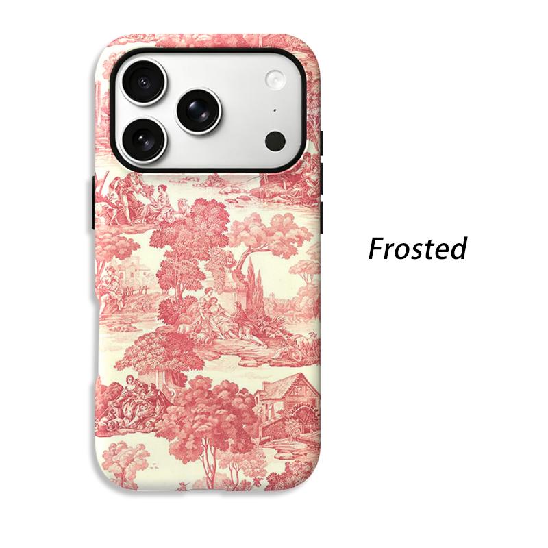 Classic Vintage Toile De Jouy Landscape Pattern Art Print Film Aesthetic Protective Shockproof Bumper Phone Case Cover For iPhone 14 1516 Pro Max Plus