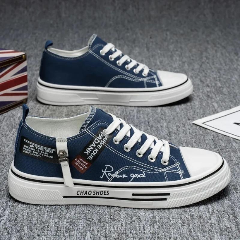 Men's Shoes, Spring Breathable Thin Design, Student Sports and Leisure Flat Bottomed Board Shoes