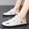 Outdoor Anti Slip and Wear-resistant Leather Sandal New Men Comfortable Dual-purpose Slipper Summer Man Trending Leather Sandals