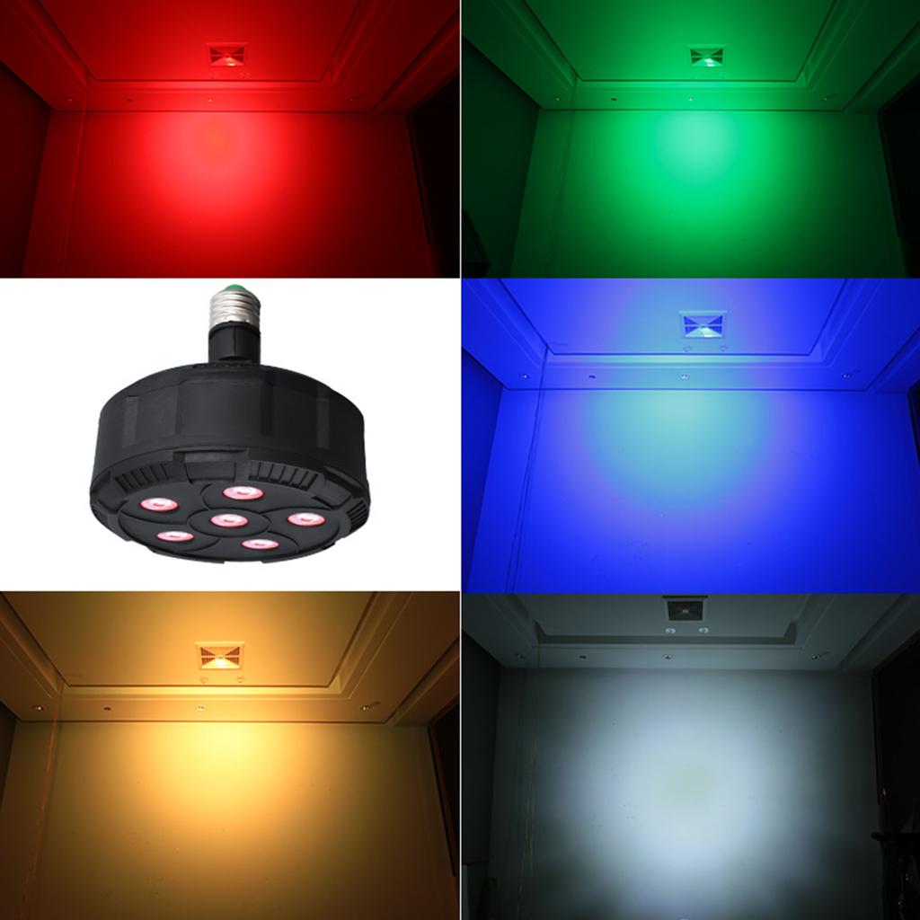 5LEDs Mini Par Light RGBW Stage Lights with Remote Control E27 Lamp Holder Voice Controlled KTV Bar
