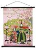 Kawasumi Washi Paper Pattern Yuzen Washi Tapestry Standing In a Gift Box All-Over (Hinamatsuri Dolls, 58x46cm)