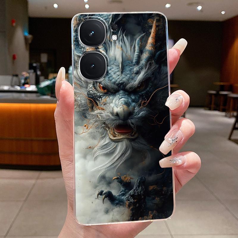 Casing For Vivo iQOO Neo9 Neo9s Pro+ Neo 9 9s Pro Plus 5G Luxury Dragon Cute Cool Boys Girls Transparent Phone Case Back Cover