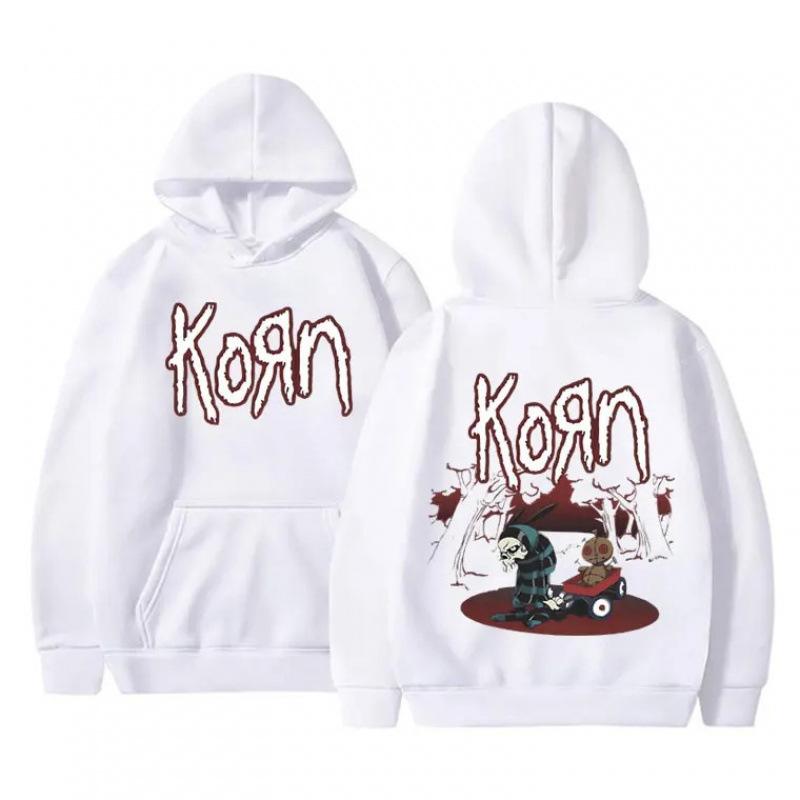 Худи с графическим принтом Rock Band Korn для мужчин и женщин, флис C