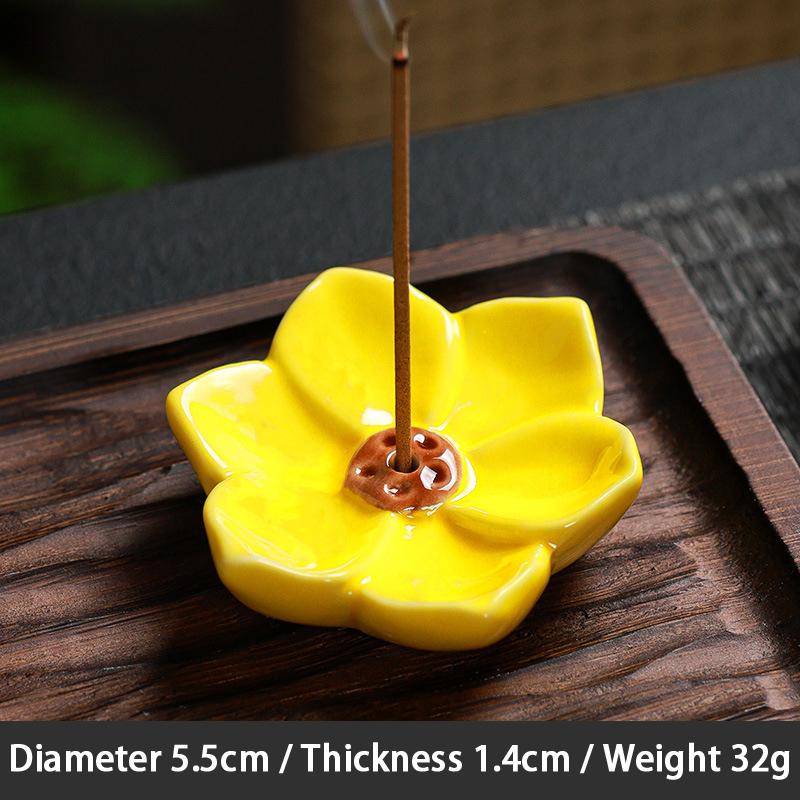Incense Flat Bottom Censer Holder Ceramic Delicate Creative Portable Flower Incense Stick Holder