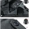 Korean Style Men's Slim Fit Wool Trench Coat - Autumn/Winter Mid-Length Cape Outerwear