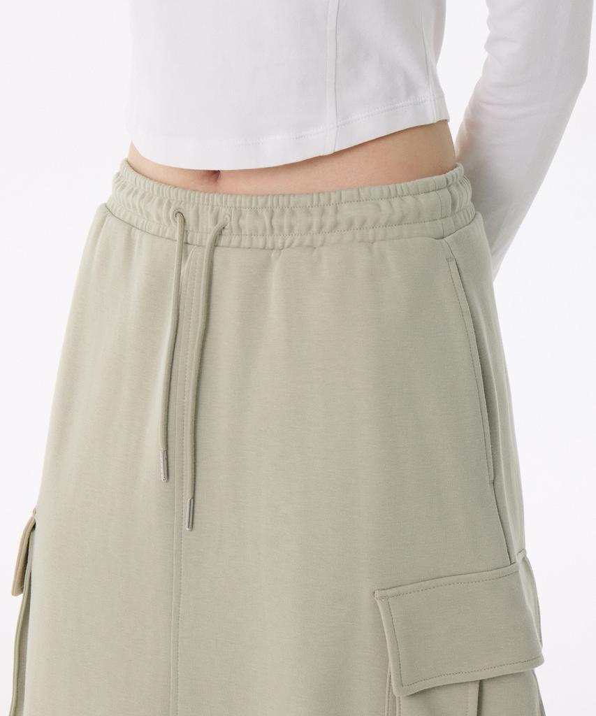 MUSINSA STANDARD WOMAN Women'S Flat Terry Sweat Cargo Long Skirt [Light Beige]