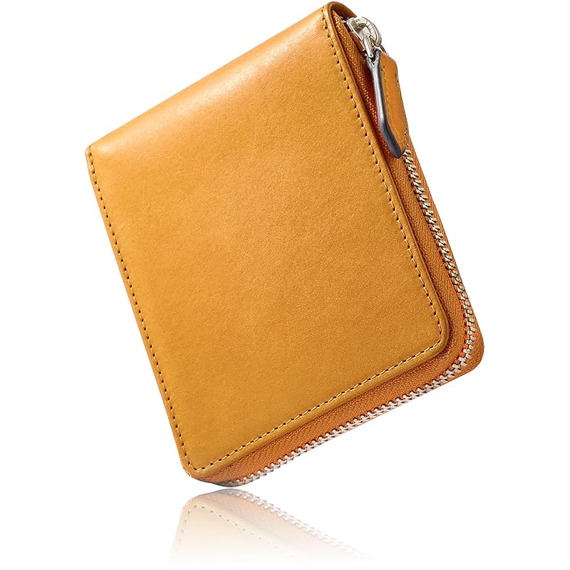 

[Eredita] wallet men s Bifold - Round zipper - Tochigi leather (camel)
