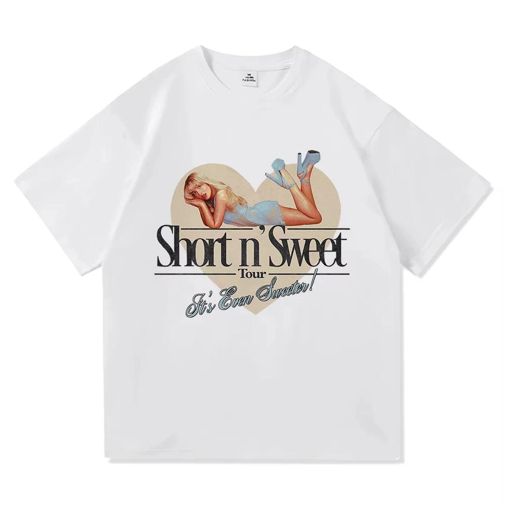 Sommer Neu Sabrina Carpenter Short N' Sweet Tour 2025 T-Shirt Mode Vintage T-Shirt Damen Hochwertig Atmungsaktiv Tees Shirt
