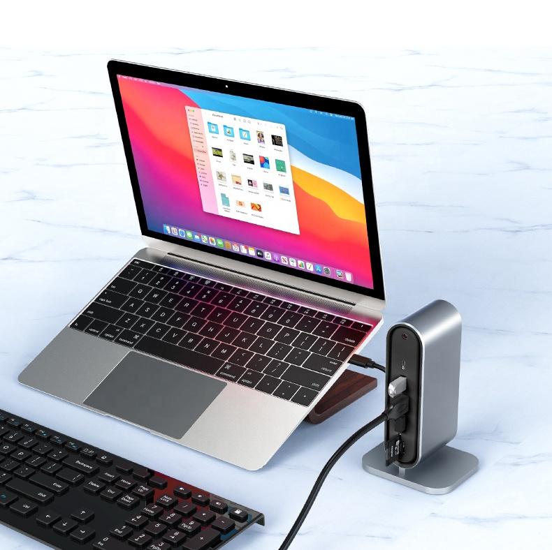 12 in 1 HUB Type C to Multi 4KHD RJ45 VGA 4 USB 3.0 PD Power Adapter Docking Station Desktop Portable