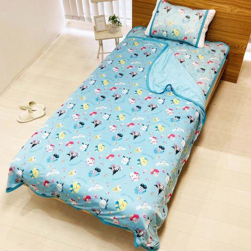 MORIPiLO Sanrio Cooling Pillow Cover with Cinnamoroll and Hangyodon (Cooling, Washable Cooling Pillow Pad for Summer) 43x63cm, Suitable for Parents an