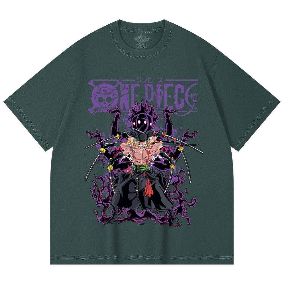 230 Gsm 100% Cotton One Piece V65 Zoro Print Unisex Heavy Cotton T Shirt