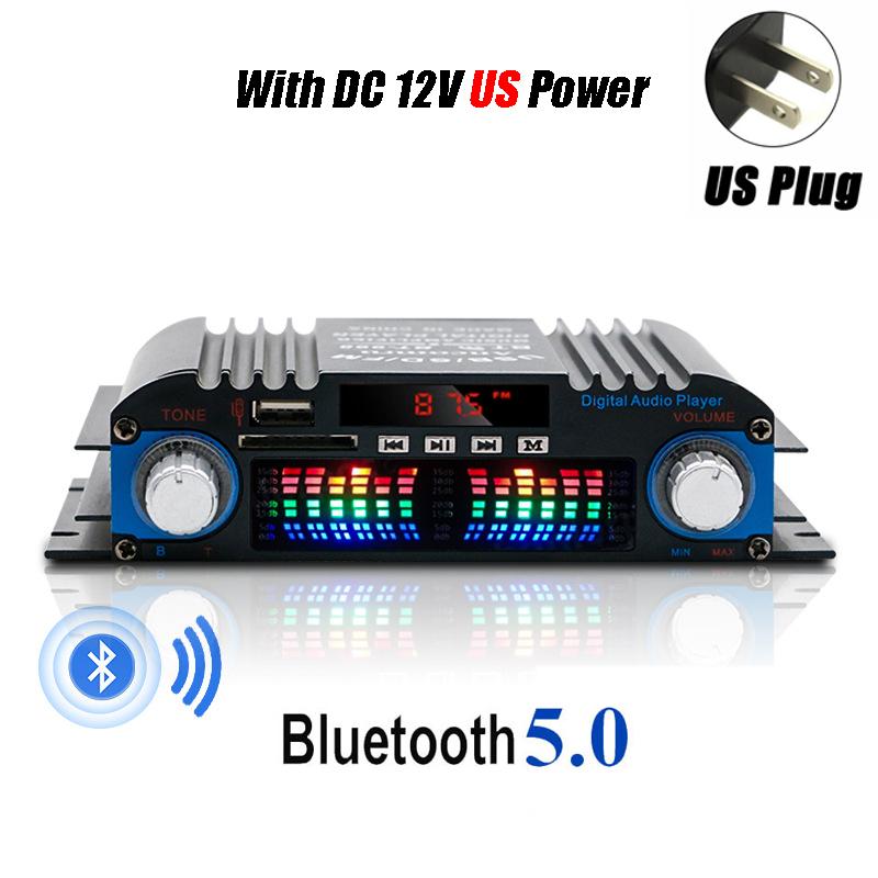 HiFi Soundverstärker 4 Kanal Digital Audio Bluetooth Verstärker 1600W Spitzenleistung Karaoke Player FM Radio Unterstützung Fernbedienung