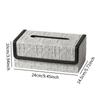 PU Leather Tissue Box Cover Tissue Holder Storage Multifunction Tissue Case for Dresser Toilet Paper Bedroom Countertop Tabletop