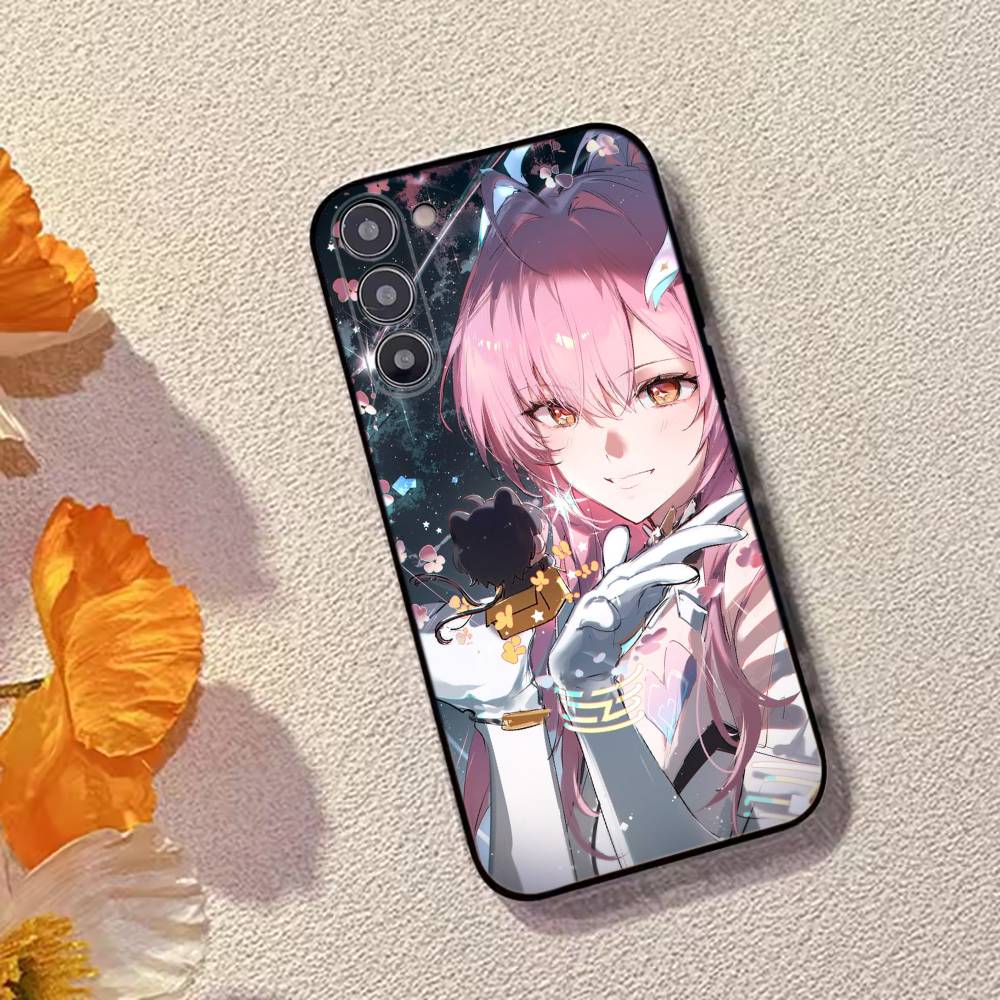 Game Wuwa A-Aemeath Phone Case For Samsung Galaxy A73,A72,A71,A70,A53,A52,A51,Soft Silicone Black Cover