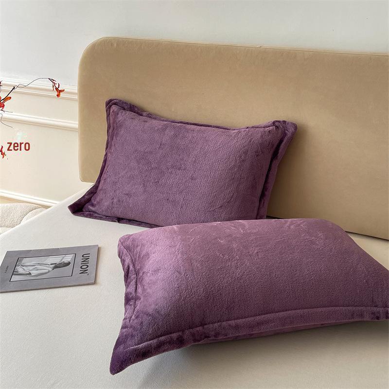 Fundas de Almohada Gruesas de Invierno de Terciopelo de Leche de Coral, 48x74, Par
