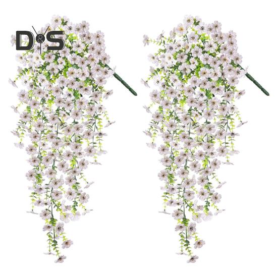 

2 шт. подвесной искусственный фиолетовый цветок устойчивый к ультрафиолетовому излучению реалистичный искусственный шелковый цветок свадебная вечеринка для внутреннего и наружного сада настенное украшение из искусственного цветка