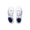 Li Ning Liren 4 Cyan Rayon Comfortable Cushioning, Wear Resistant Mid top Basketball Shoes Men's White Blue ABAT141-1