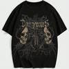 Grunge Punk Skull Printed Unisex Unisex Unisex Cotton TShirt Fashion Big Size Top Casual Short Sleeve Classic Tee Tops