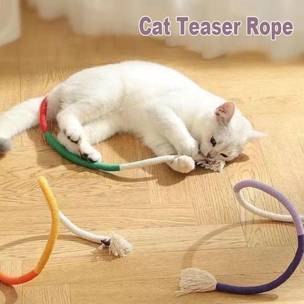 Relieve Boredom Cat Teaser Rope Cotton Rope Cat Interactive Teasing Toys Cat Teeth Grinding Rope