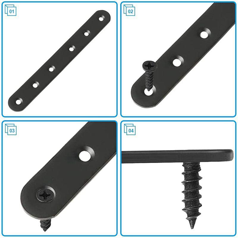 A84X-16 PCS Flat Straight Bracket Stainless Steel Mending Plate For Wood Metal Repair Joining Bracket For Furniture Wooden