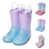 Kids Rain Boots Boys Girls With Easy- Handles Boots Outdoor Playing Rain Boots Unisex-Child