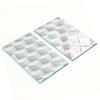 Set of Tempered Glass Kitchen Cutting Boards with 3D Print 2x30x52 Cm