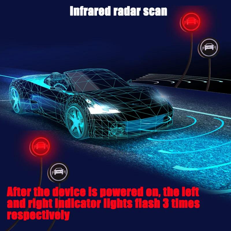 2Pcs Car Blind Spot Detection System Car Signal Lamp Warning Light Alarm Safety Driving Reversing Assistance Microwave Sensor