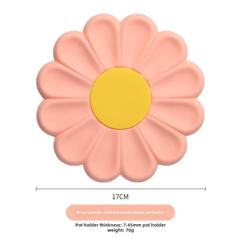 Daisy Flower Shape Cup Coaster Silicone Slip Insulation Pad Cup Mat Hot Drink Holder Mug Stand Home Table Decorations Kitchen Accessory