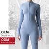 European-American Long Sleeve Nude Yoga Jumpsuit for High-Intensity Fitness, Style 8306