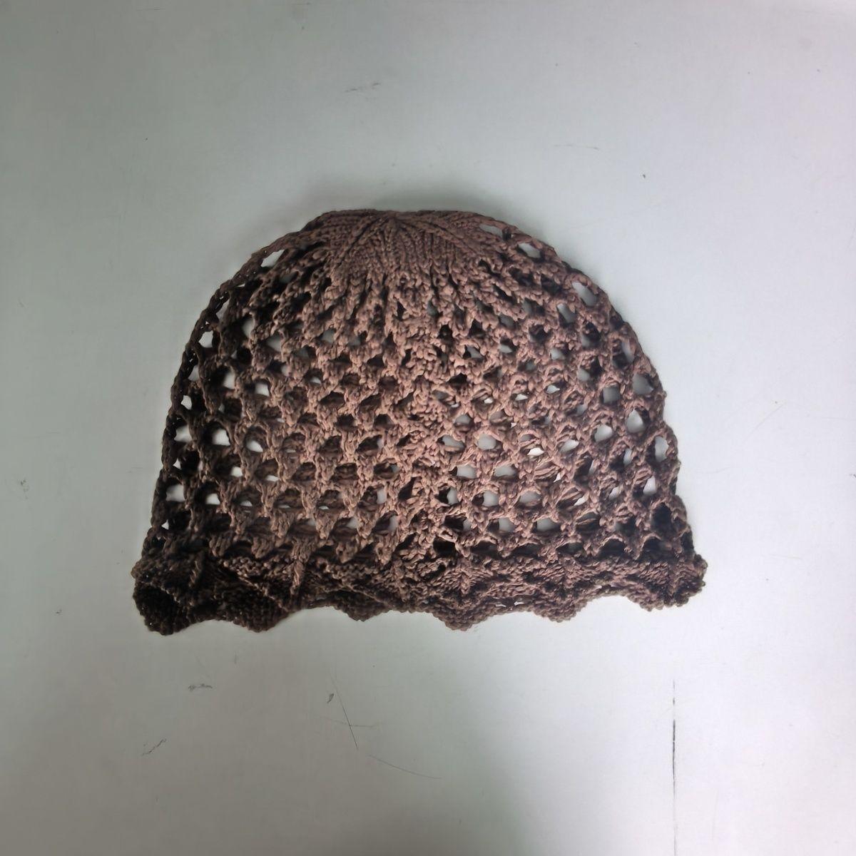 

Летняя тонкая вязаная повязка на голову ручной работы с цветком, в стиле ретро, литературная, дышащая, с ажурным узором, универсальная, вязаная крючком, плетеная шапка One Size кофейный