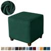 Velvet Ottoman Cover Elastic Square Footstool Cover 360 Degrees All-inclusive Footrest Protector Case Living Room Seat Slipcover