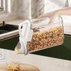 Transparent Portable Sealed Container with Measuring Cup for Grain, Cereal, Rice, Cat Food - Moisture & Insect Proof Kitchen Storage.