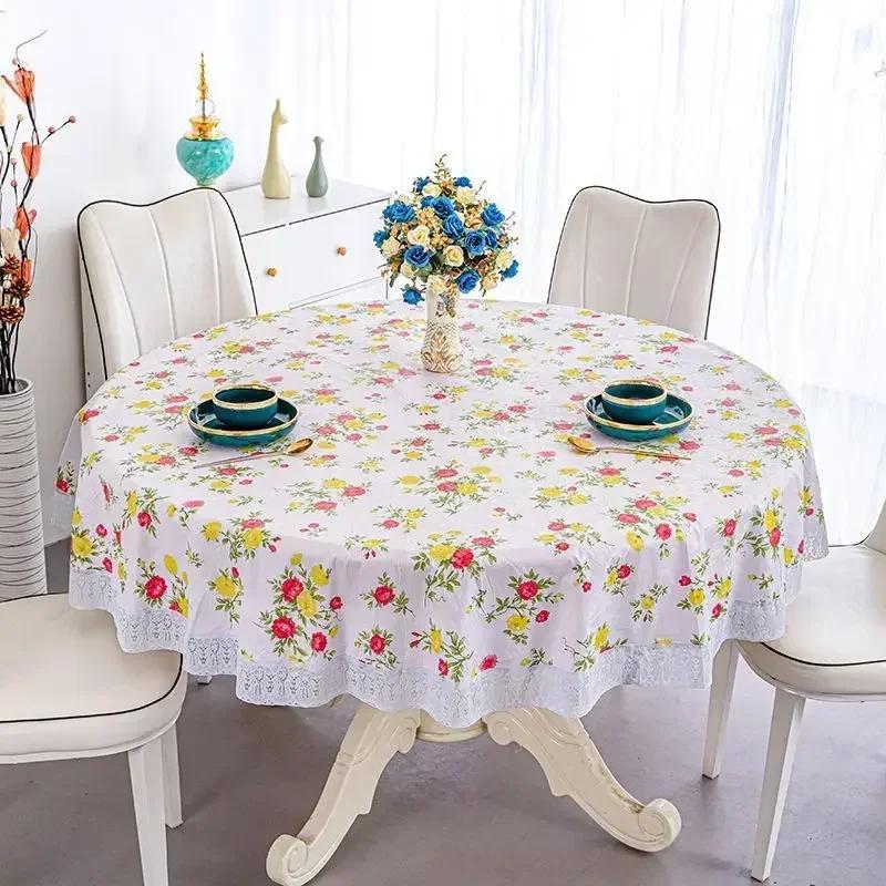 Pastoral Style Thick PVC Plastic Pad Household Waterproof Scald Oil Resistant Tablecloth Dining Table Insulation Mat