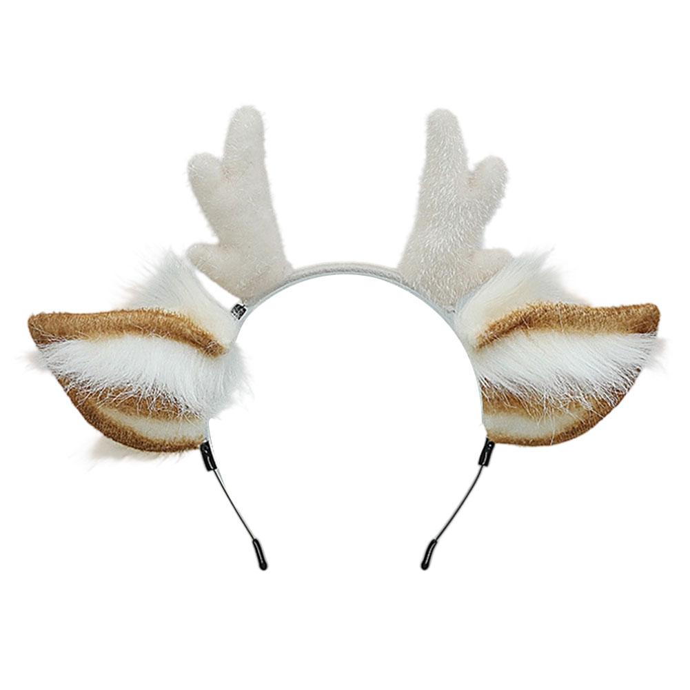 Cute Plush Antler Hair Band for Christmas Deer Ear Handmade Accessories Comic Exhibition Cosplay Props Christmas Party Decoration