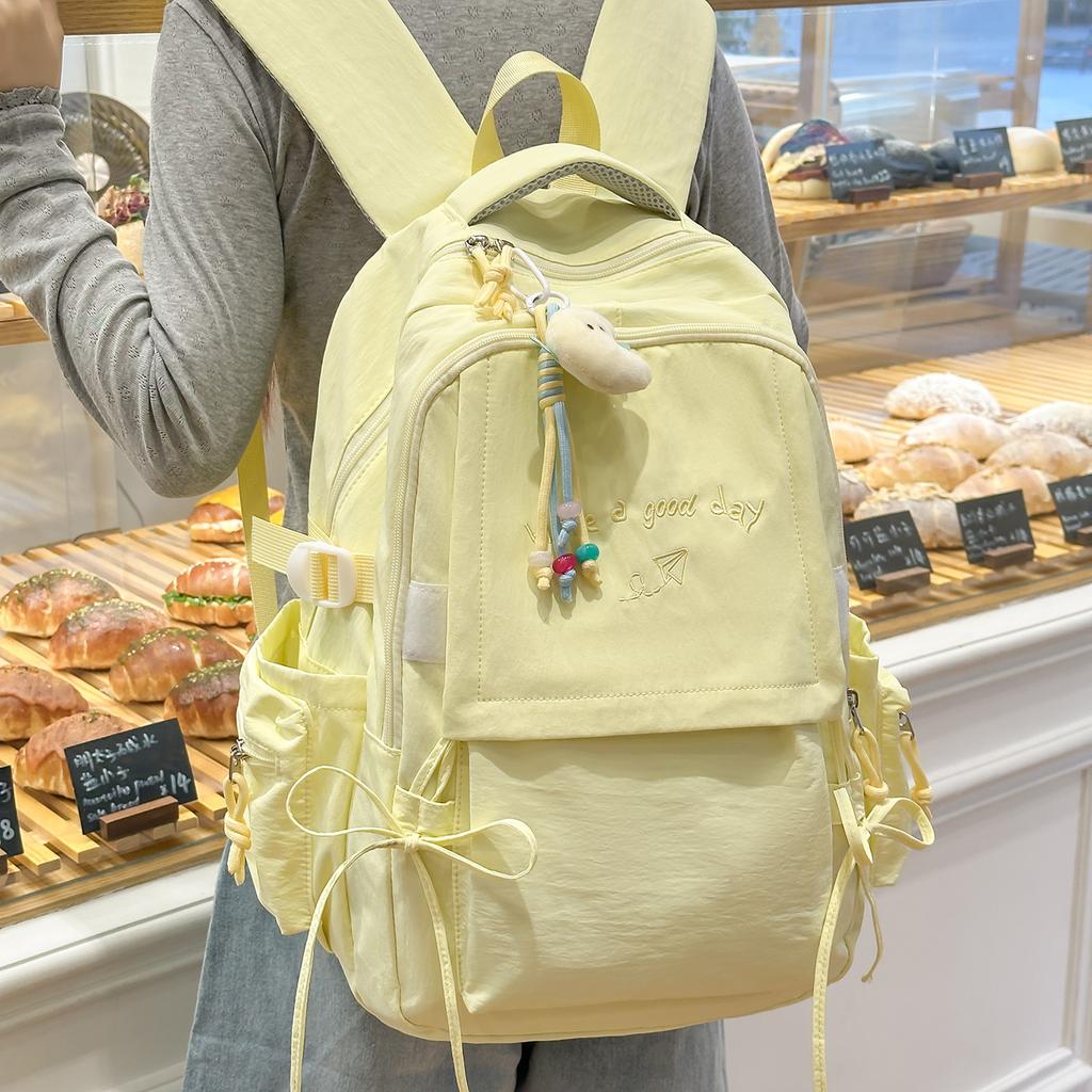 Schoolbag Large Capacity Backpack Women's Simple Versatile Junior High School High School Student School Bag Women's Korean Travel Backpack