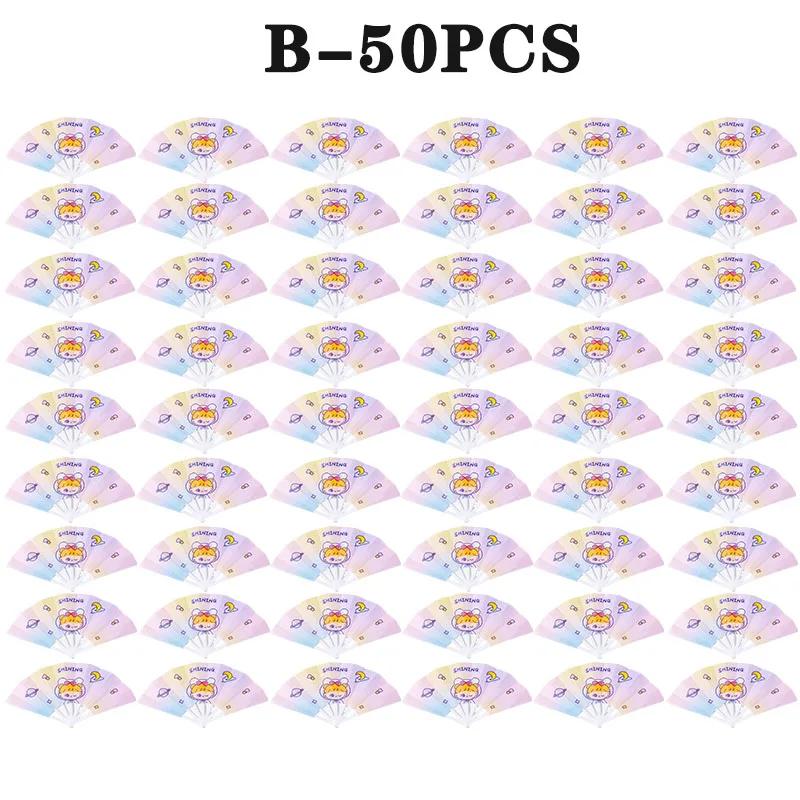 Cartoon Hand Crank Cool Fan Creative Summer Small Fresh Cute Portable Folding Fan PP Plastic Folding Fan for Student Children