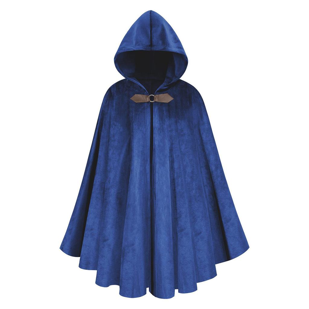 Medieval Deer Suede Velvet Cloak - Retro Warrior Cosplay Cape for Halloween