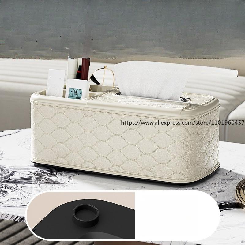 Luxury Tissue Box for Living Room Coffee Table High-End Design with Multifunctional Remote Control Storage Holds Facial Napkins