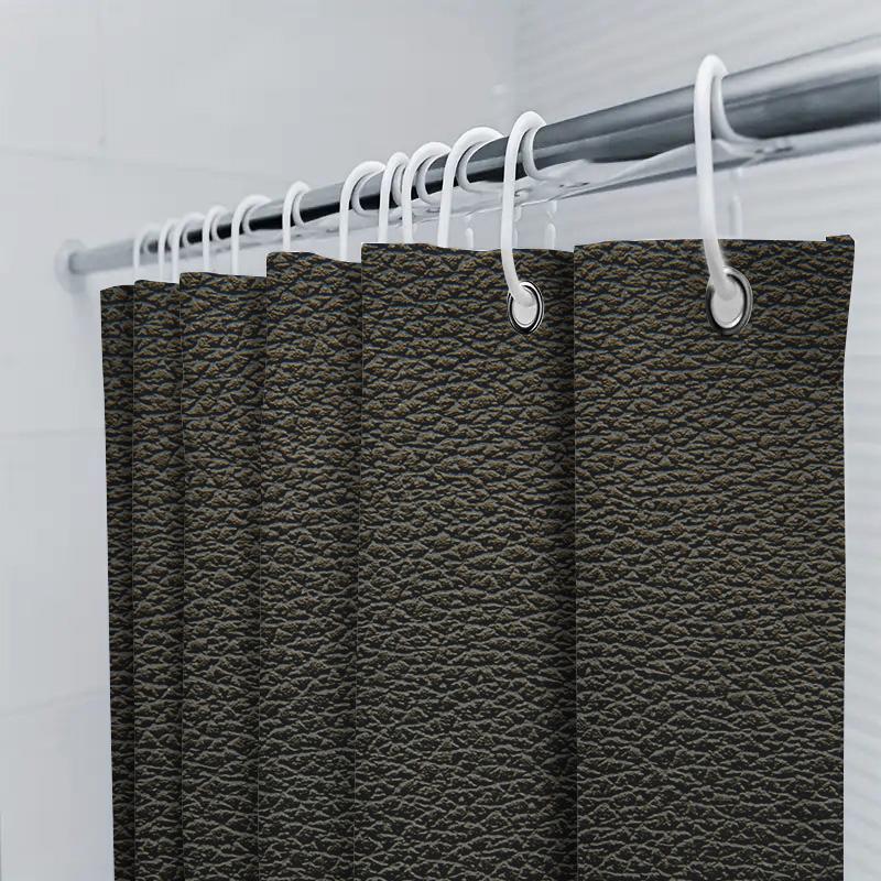 Black Shower Curtain Waterproof with 3D Effect Texture Bathroom Decorative Shower Panels for Home Use